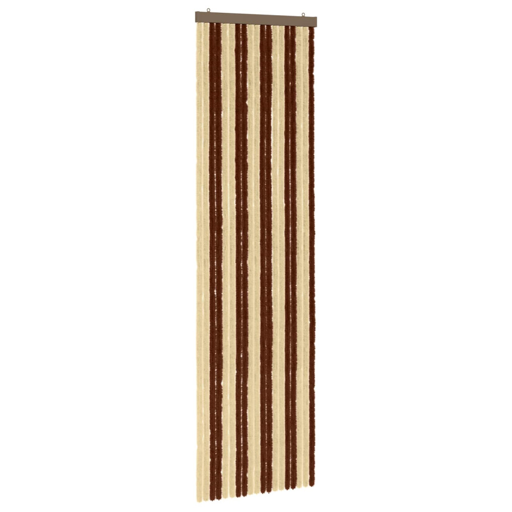 Produktbild för Insektsgardin Chenille Brun och beige 56 x 200 cm 100% PP