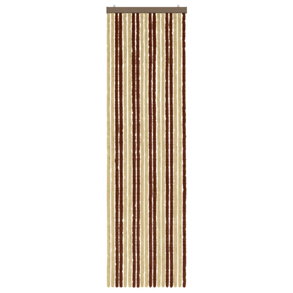 Produktbild för Insektsgardin Chenille Brun och beige 56 x 200 cm 100% PP