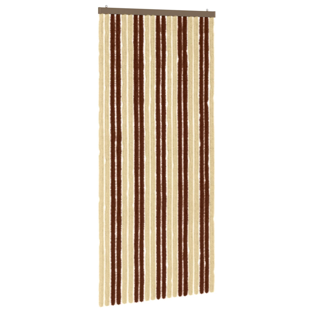 Produktbild för Insektsgardin Chenille Brun och beige 90 x 200 cm 100% PP