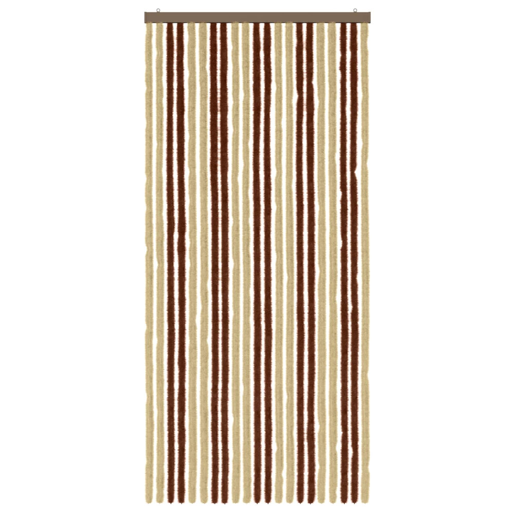 Produktbild för Insektsgardin Chenille Brun och beige 90 x 200 cm 100% PP