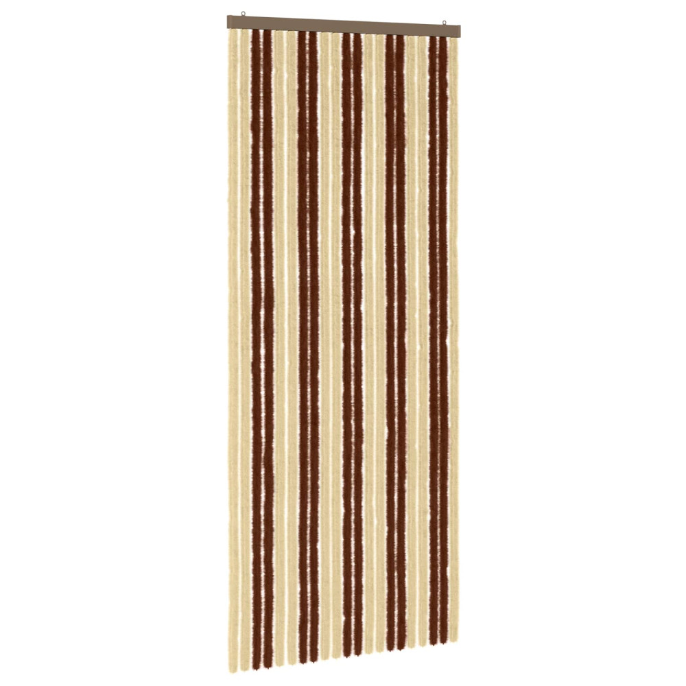 Produktbild för Insektsgardin Chenille Brun och beige 90 x 220 cm 100% PP