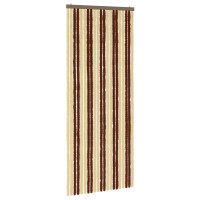 Produktbild för Insektsgardin Chenille Brun och beige 90 x 220 cm 100% PP