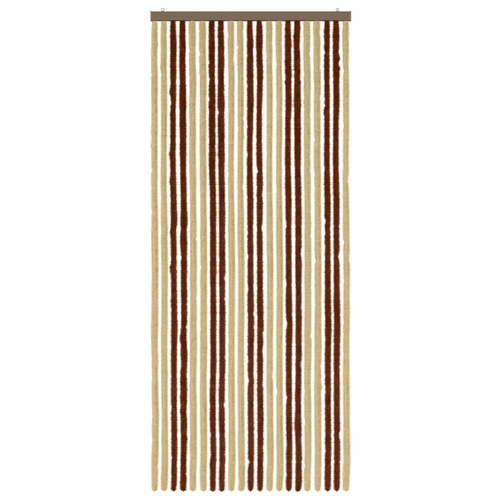 Produktbild för Insektsgardin Chenille Brun och beige 90 x 220 cm 100% PP