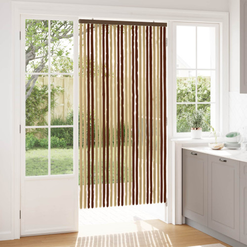 vidaXL Insektsgardin Chenille Brun och beige 100 x 200 cm 100% PP