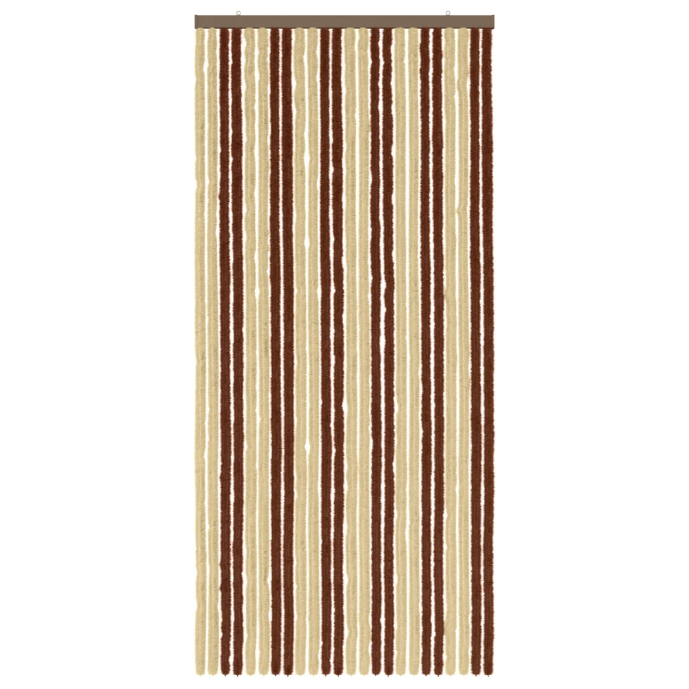 Produktbild för Insektsgardin Chenille Brun och beige 100 x 220 cm 100% PP
