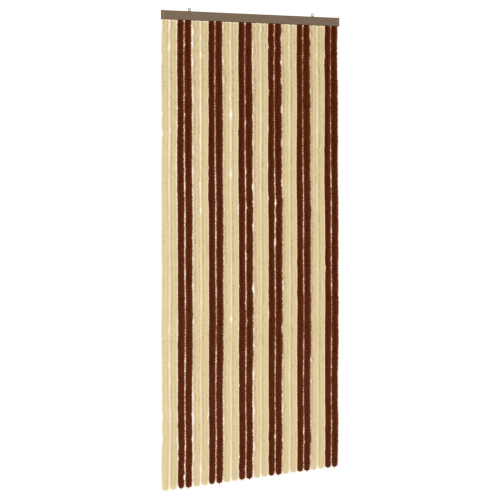 Produktbild för Insektsgardin Chenille Brun och beige 100 x 230 cm 100% PP