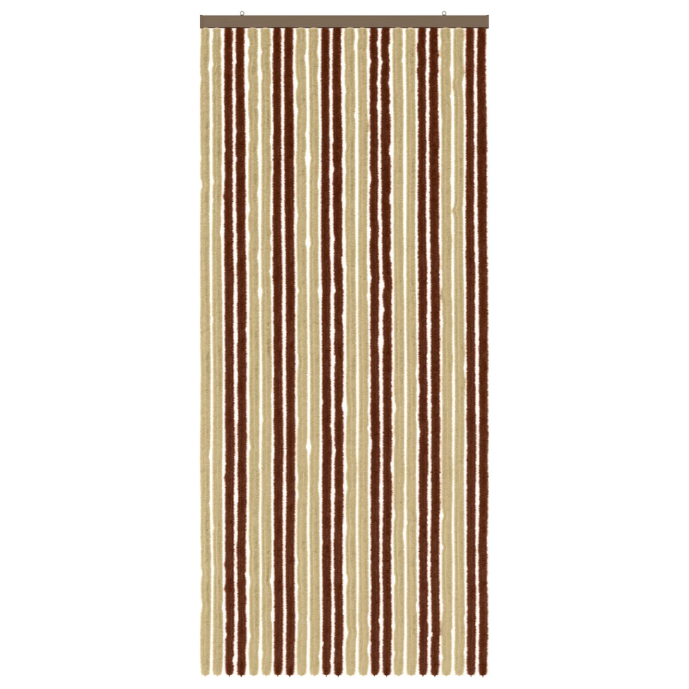 Produktbild för Insektsgardin Chenille Brun och beige 100 x 230 cm 100% PP