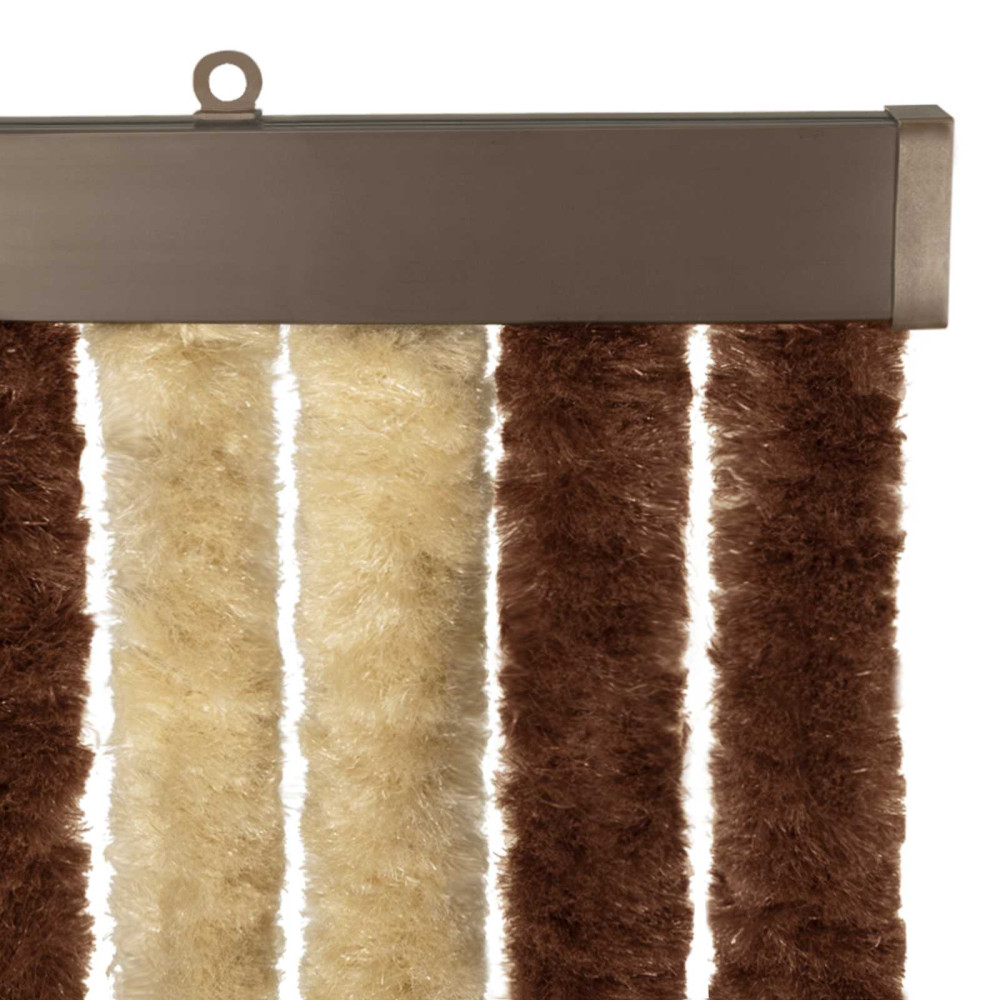 Produktbild för Insektsgardin Chenille Brun och beige 100 x 230 cm 100% PP
