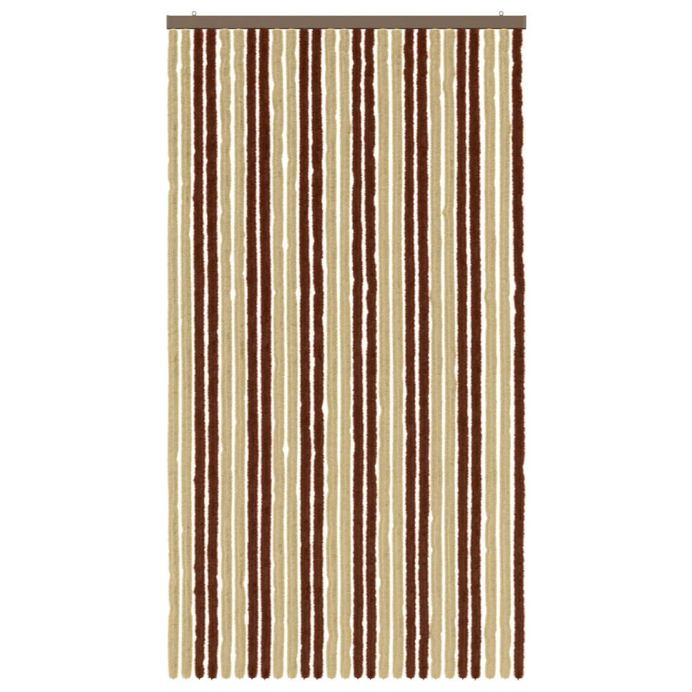 Produktbild för Insektsgardin Chenille Brun och beige 118 x 220 cm 100% PP
