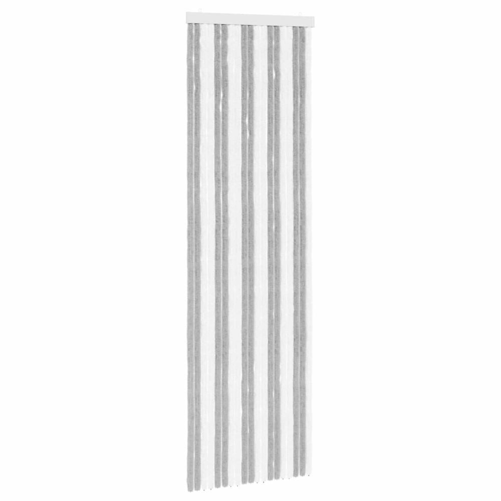 Produktbild för Insektsgardin Chenille Grå och Vit 56 x 185 cm 100% PP