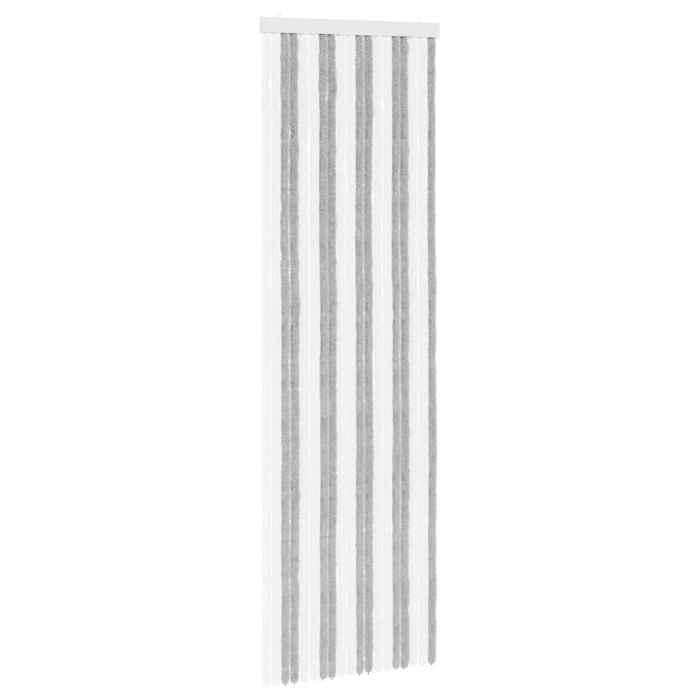 Produktbild för Insektsgardin Chenille Grå och Vit 56 x 185 cm 100% PP