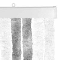 Produktbild för Insektsgardin Chenille Grå och Vit 90 x 200 cm 100% PP
