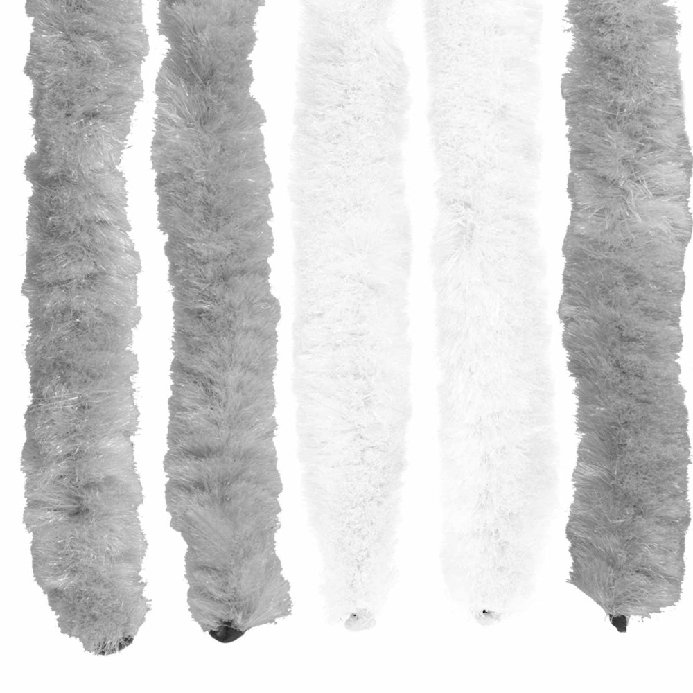 Produktbild för Insektsgardin Chenille Grå och Vit 90 x 220 cm 100% PP