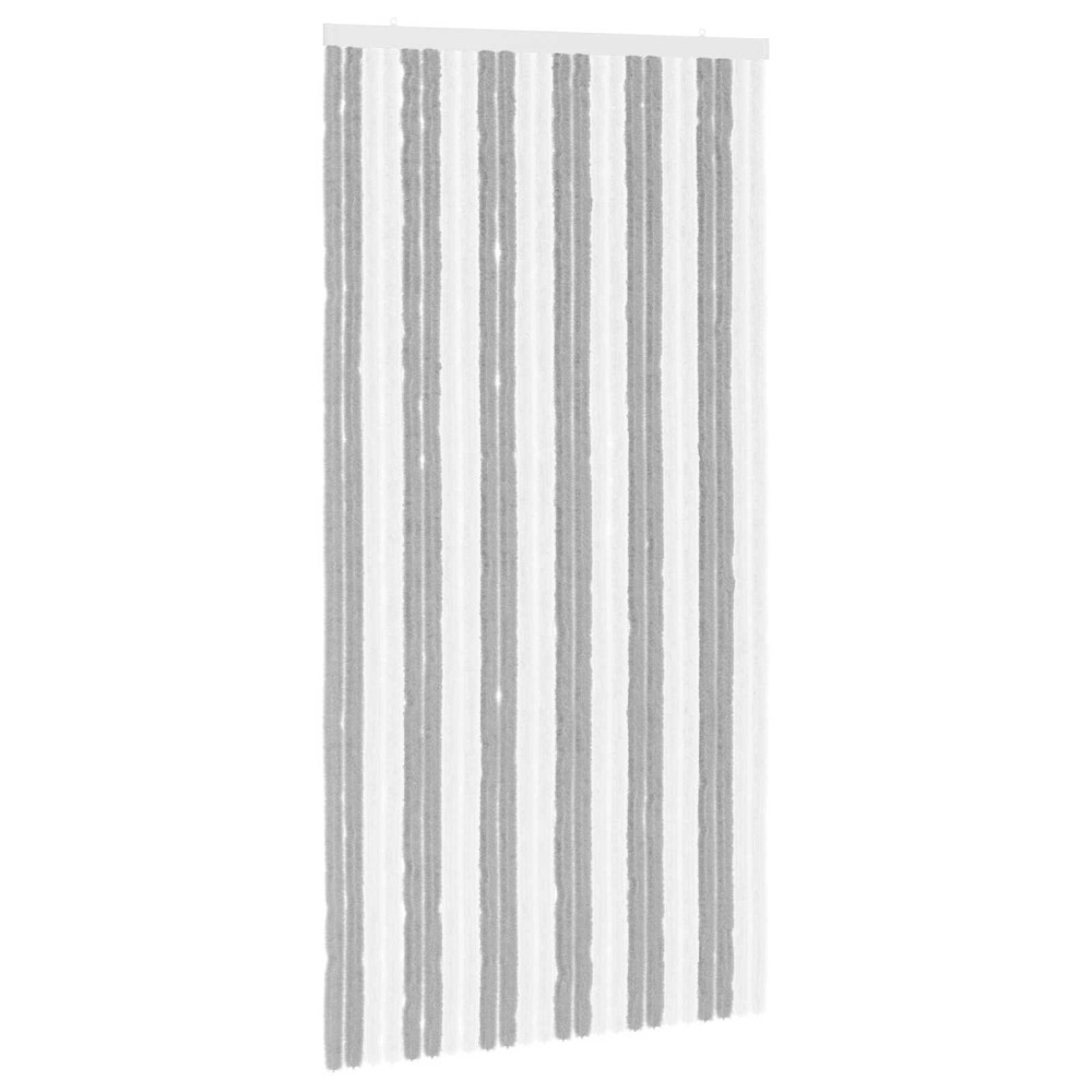 Produktbild för Insektsgardin Chenille Grå och Vit 100 x 200 cm 100% PP
