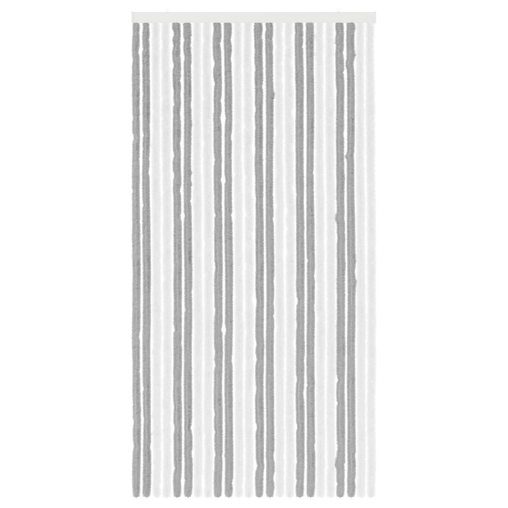Produktbild för Insektsgardin Chenille Grå och Vit 100 x 200 cm 100% PP