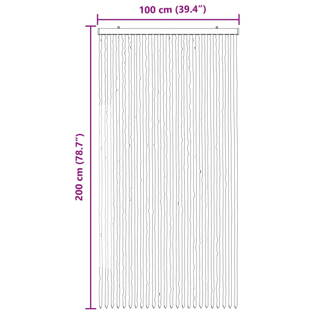 Produktbild för Insektsgardin Chenille Grå och Vit 100 x 200 cm 100% PP