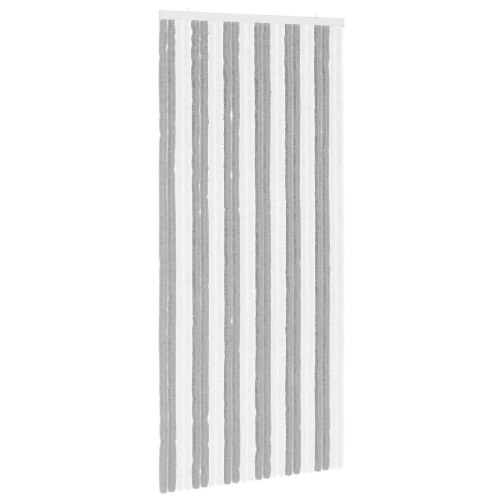 Produktbild för Insektsgardin Chenille Grå och Vit 100 x 220 cm 100% PP