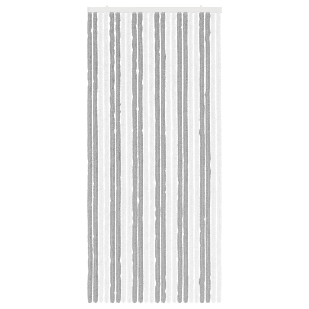 Produktbild för Insektsgardin Chenille Grå och Vit 100 x 220 cm 100% PP