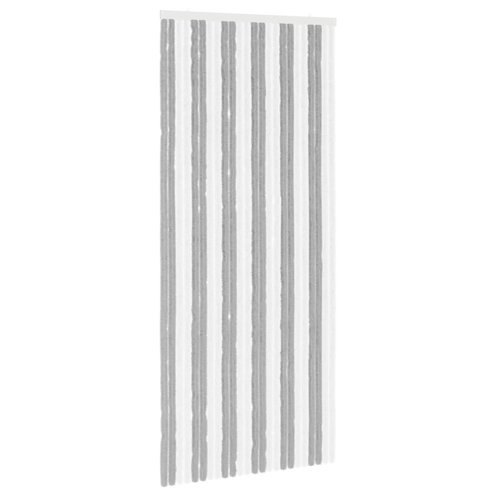 Produktbild för Insektsgardin Chenille Grå och Vit 100 x 230 cm 100% PP
