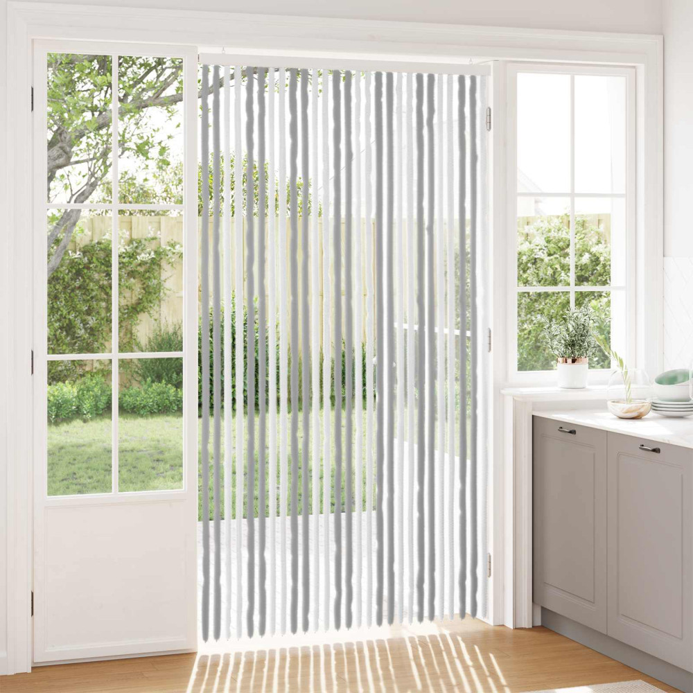 Produktbild för Insektsgardin Chenille Grå och Vit 118 x 220 cm 100% PP