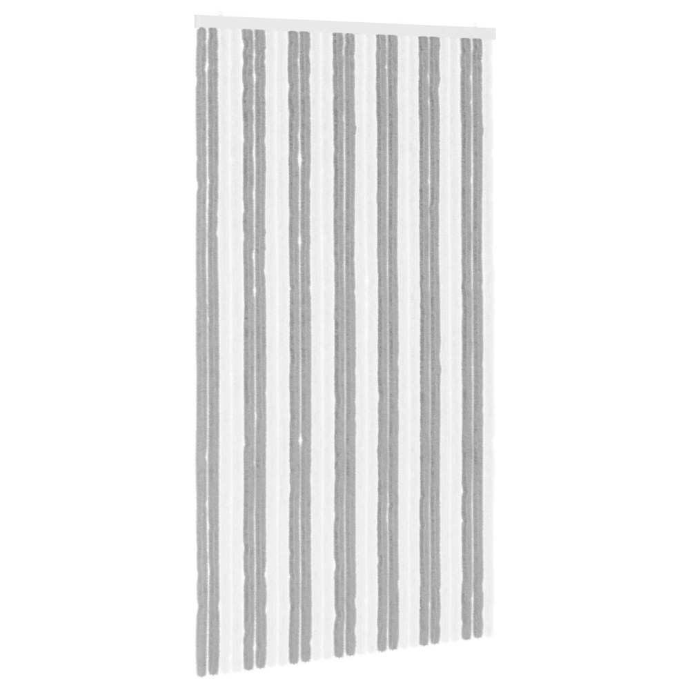 Produktbild för Insektsgardin Chenille Grå och Vit 118 x 220 cm 100% PP