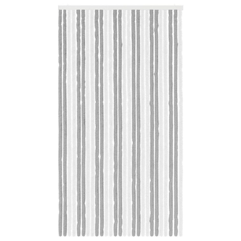 Produktbild för Insektsgardin Chenille Grå och Vit 118 x 220 cm 100% PP