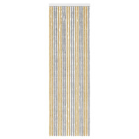 Produktbild för Insektsgardin Chenille Grå och Beige 56 x 185 cm 100% PP