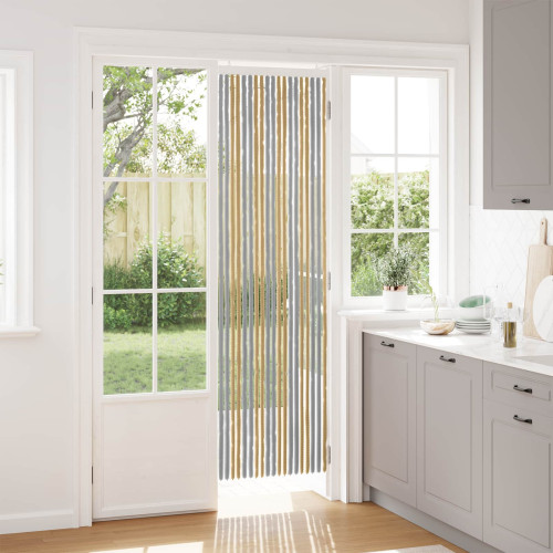 vidaXL Insektsgardin Chenille Grå och Beige 56 x 200 cm 100% PP