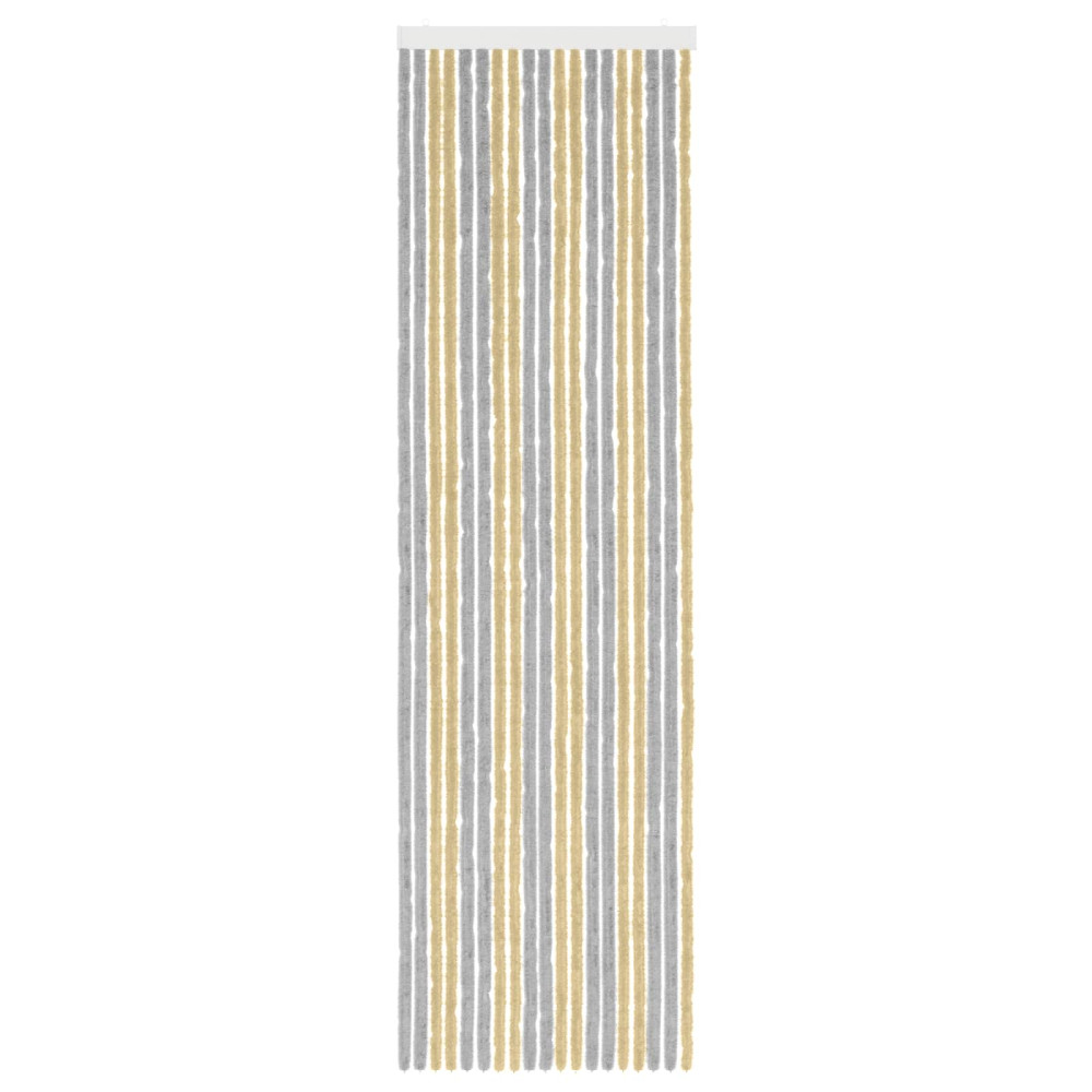 Produktbild för Insektsgardin Chenille Grå och Beige 56 x 200 cm 100% PP
