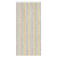 Produktbild för Insektsgardin Chenille Grå och Beige 90 x 200 cm 100% PP
