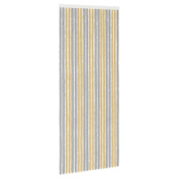 Produktbild för Insektsgardin Chenille Grå och Beige 90 x 220 cm 100% PP
