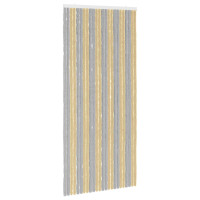 Produktbild för Insektsgardin Chenille Grå och Beige 100 x 220 cm 100% PP