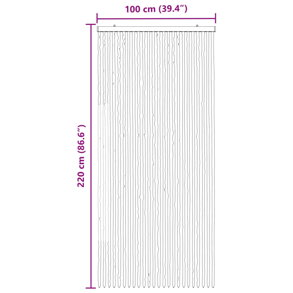 Produktbild för Insektsgardin Chenille Grå och Beige 100 x 220 cm 100% PP