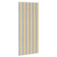 Produktbild för Insektsgardin Chenille Grå och Beige 100 x 230 cm 100% PP
