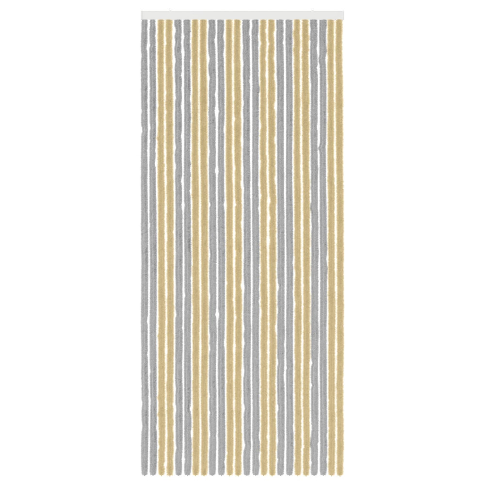 Produktbild för Insektsgardin Chenille Grå och Beige 100 x 230 cm 100% PP