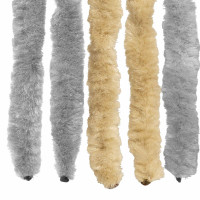 Produktbild för Insektsgardin Chenille Grå och Beige 100 x 230 cm 100% PP