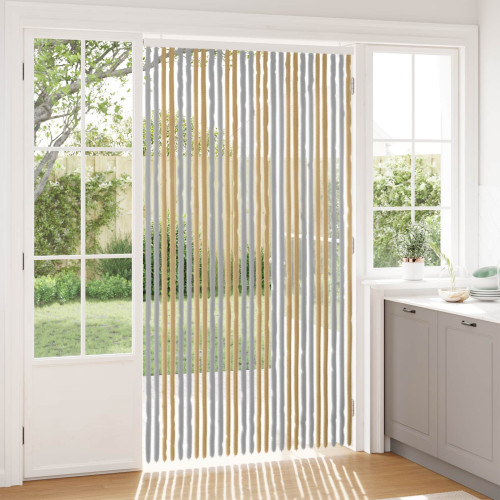 vidaXL Insektsgardin Chenille Grå och Beige 118 x 220 cm 100% PP