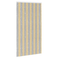 Produktbild för Insektsgardin Chenille Grå och Beige 118 x 220 cm 100% PP