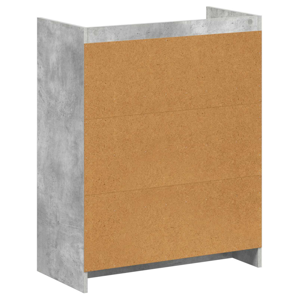 Produktbild för Skoskåp med lagring Betonggrå 73,5 x 36 x 92 cm Konstruerat trä