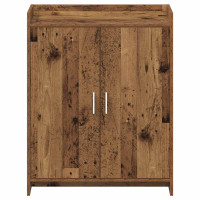 Produktbild för Skoskåp med dörr Gammalt trä 73,5 x 36 x 92 cm Konstruerat trä