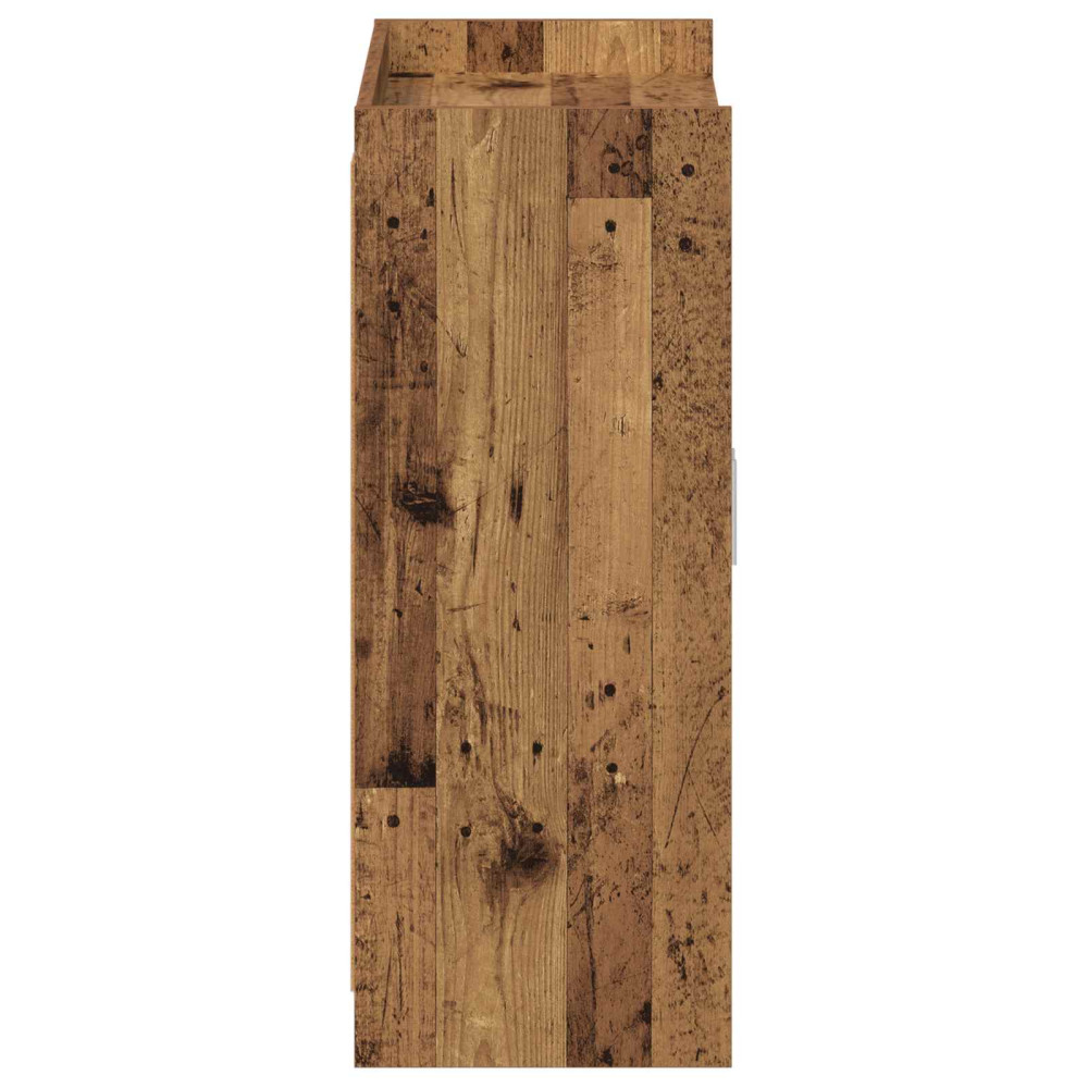 Produktbild för Skoskåp med dörr Gammalt trä 73,5 x 36 x 92 cm Konstruerat trä