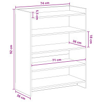 Produktbild för Skoskåp med lagring Vit 73,5 x 36 x 92 cm Konstruerat trä