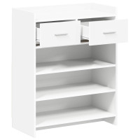 Produktbild för Skoskåp med låda Vit 73,5 x 36 x 92 cm Konstruerat trä