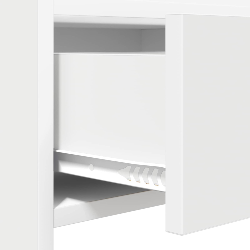 Produktbild för Skoskåp med låda Vit 73,5 x 36 x 92 cm Konstruerat trä