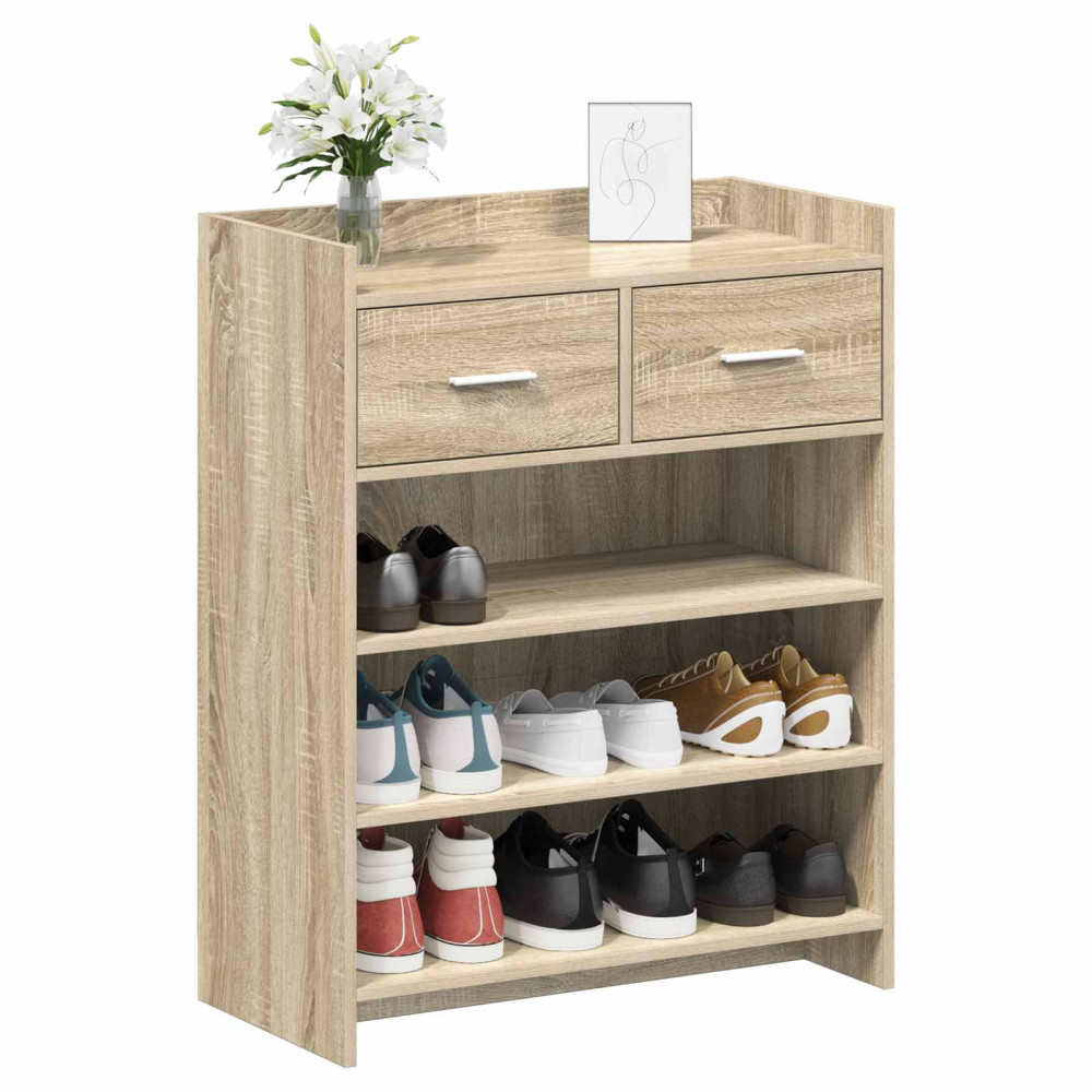 Produktbild för Skoskåp med låda Sonoma-ek 73,5 x 36 x 92 cm Konstruerat trä