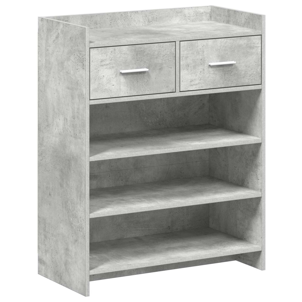 Produktbild för Skoskåp med låda Betonggrå 73,5 x 36 x 92 cm Konstruerat trä