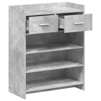 Produktbild för Skoskåp med låda Betonggrå 73,5 x 36 x 92 cm Konstruerat trä
