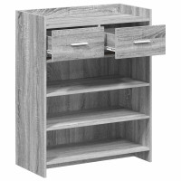 Produktbild för Skoskåp med låda Grå Sonoma 73,5 x 36 x 92 cm Konstruerat trä