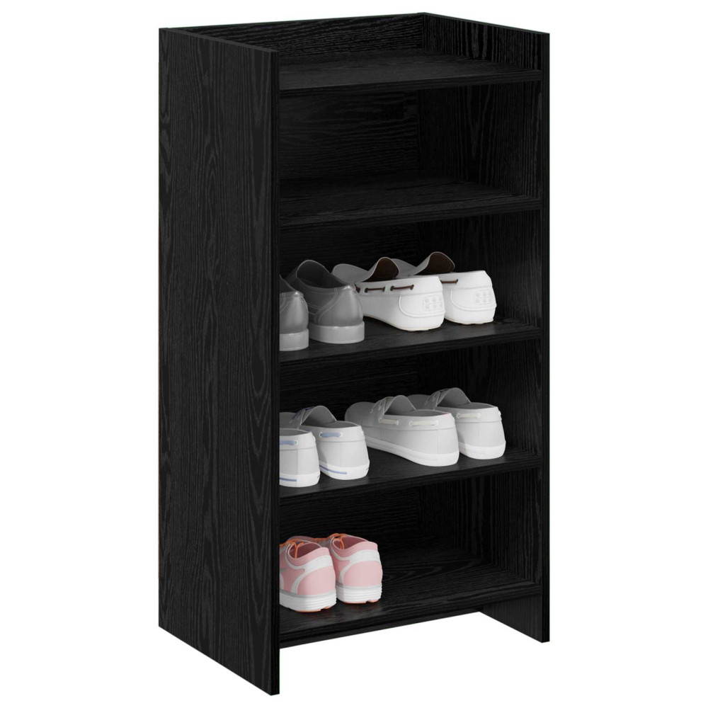 Produktbild för Skoskåp med lagring Svart ek 48 x 36 x 92 cm Konstruerat trä