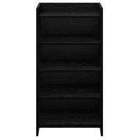 Produktbild för Skoskåp med lagring Svart ek 48 x 36 x 92 cm Konstruerat trä